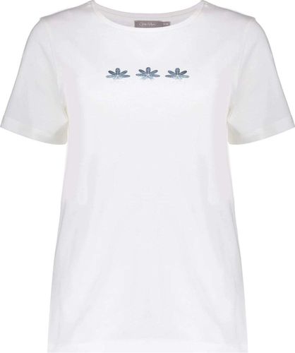 Geisha T-shirt foil flowers Wit