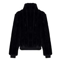 Teddy Jas in fur vertical ''stripe'' Zwart