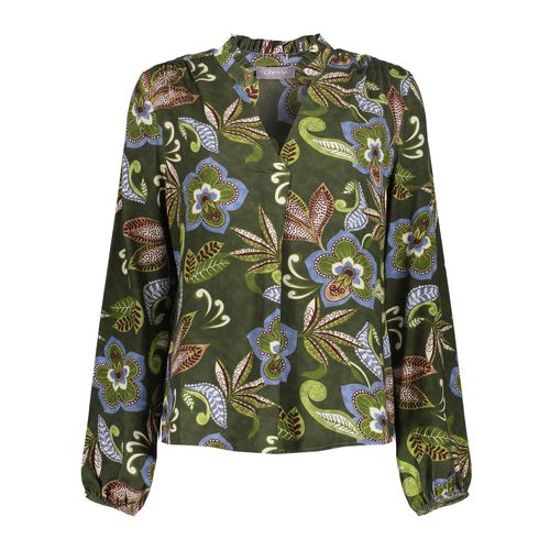 Geisha Top Flower & Leaves  Groen