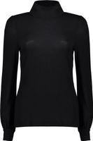 Top light knitt coll Zwart