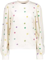 Sweater with embroided flowers Bruin