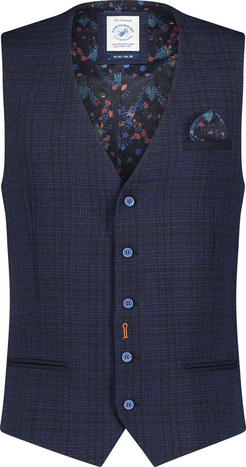 A Fish Named Fred Gilet Structure Donkerblauw A Fish Named Fred Gilet Structure Donkerblauw