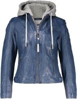 Leren Bikerjas Alice Blauw