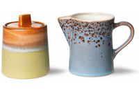 70s Ceramics: Milk Jug & Sugar Pot Berry/peat Multi
