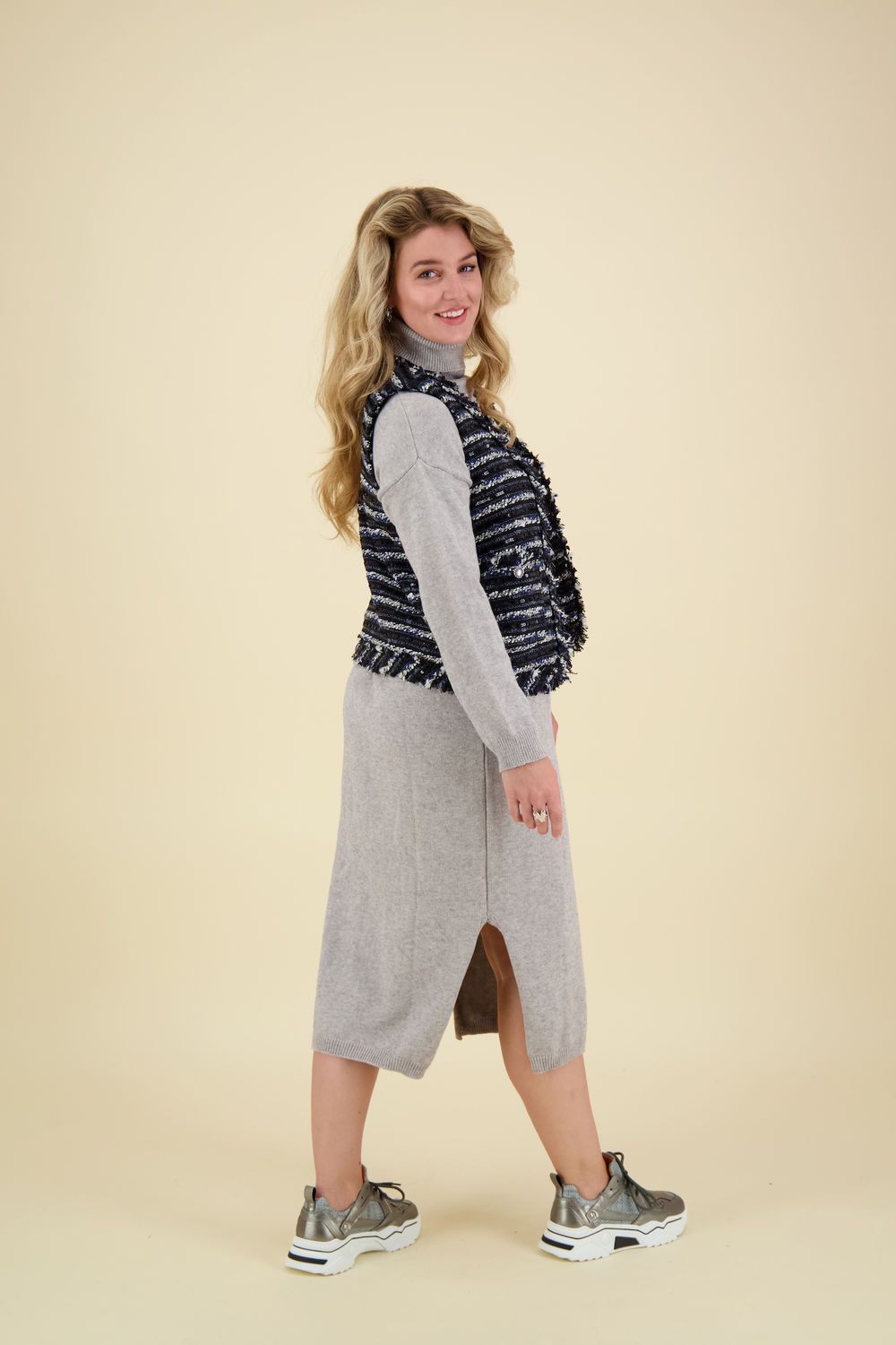 In Shape Dress Flori Grey melee