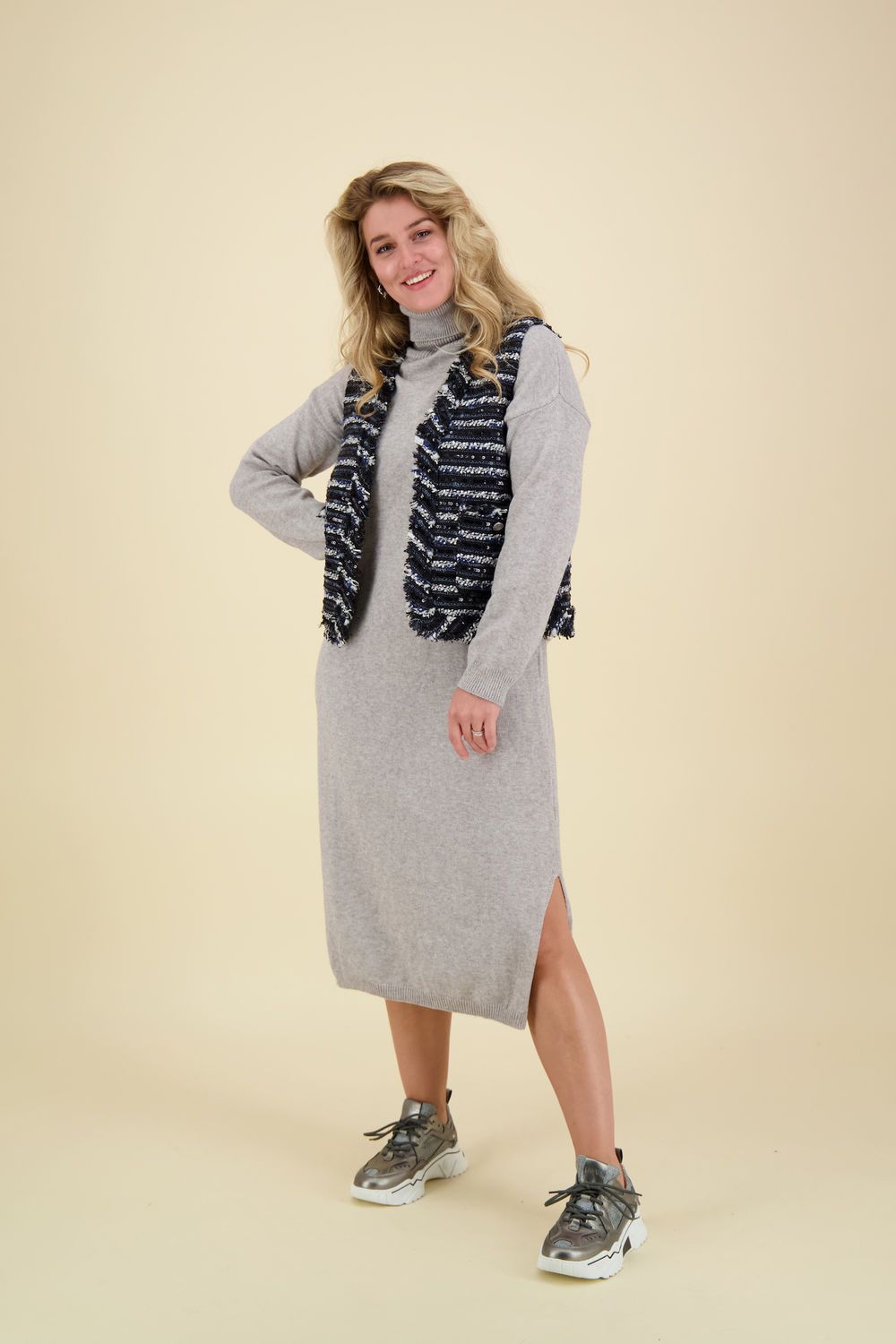 In Shape Dress Flori Grey melee