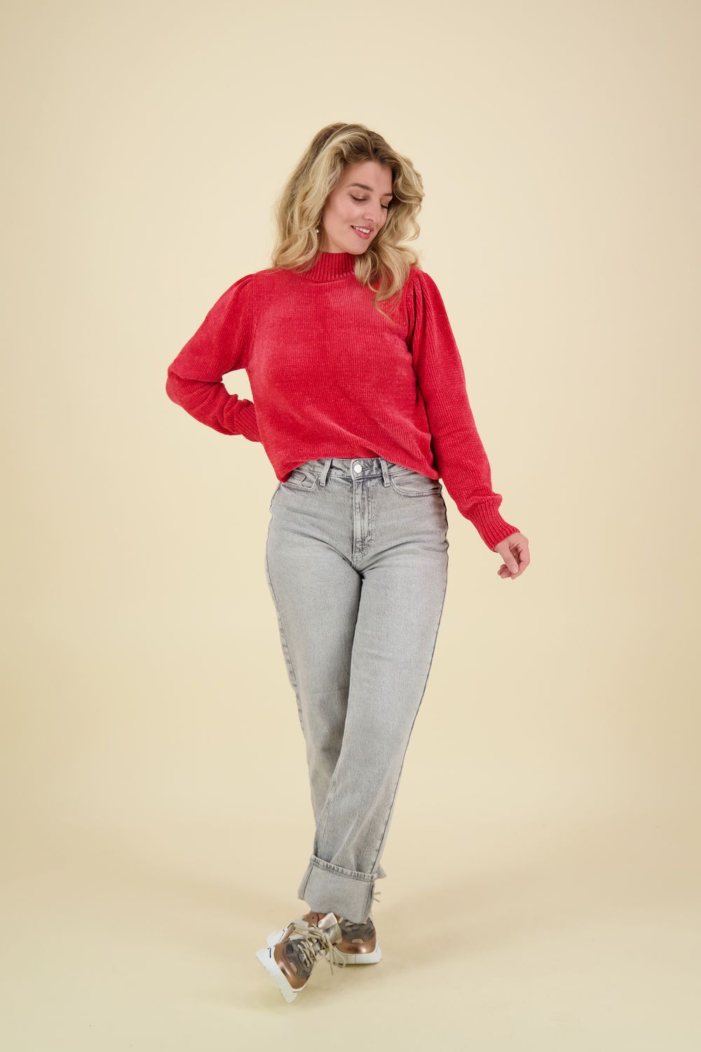 In Shape Pullover Indra Chenille Rood