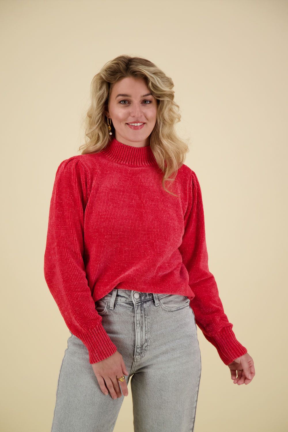 In Shape Pullover Indra Chenille Rood