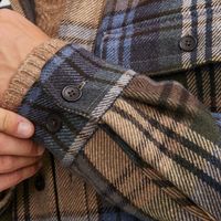 jprbluhertiage wool check overshirt Bruin