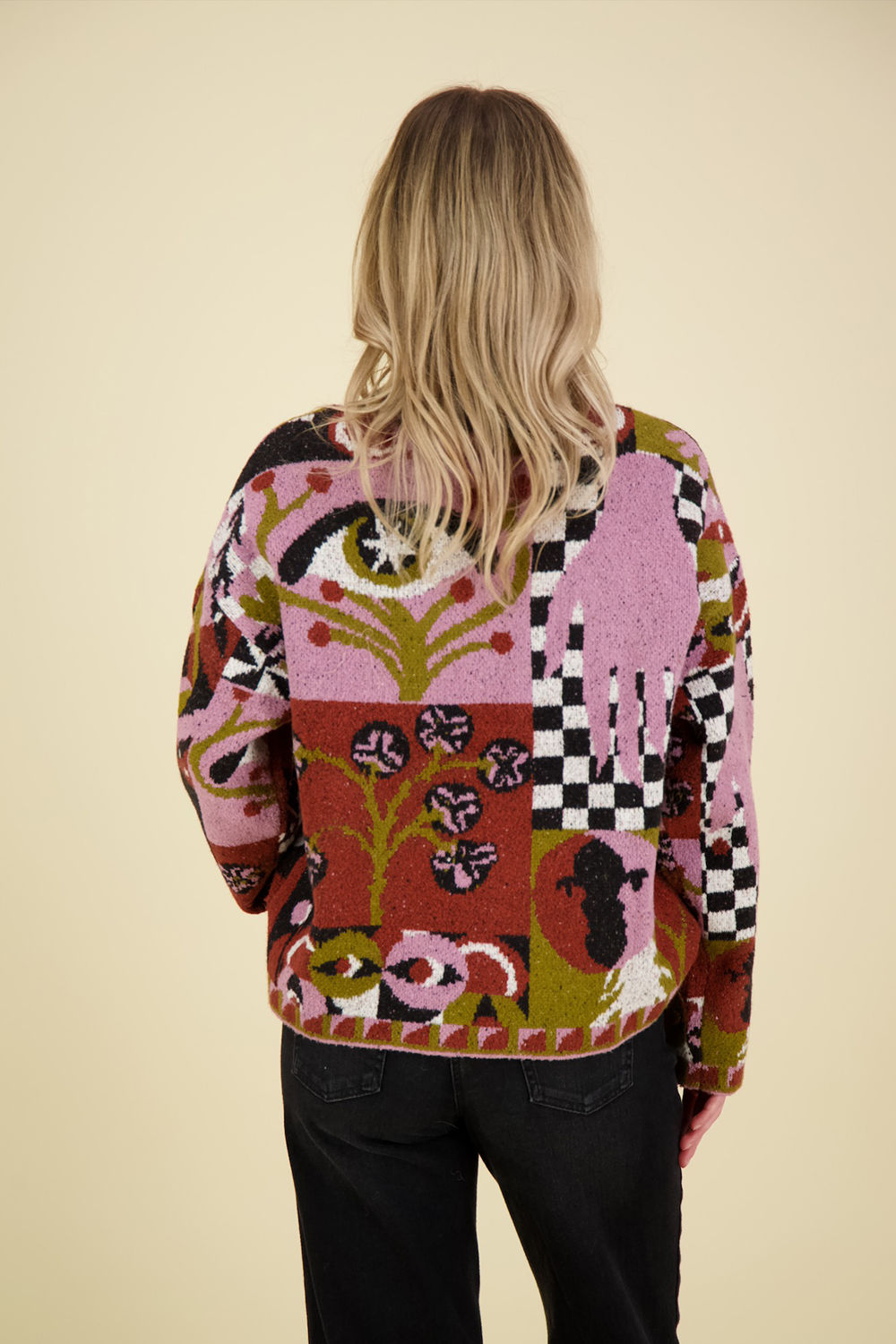 Scotch & Soda Pullover Jacquard Oversized Grijs Scotch & Soda Pullover Jacquard Oversized Grijs