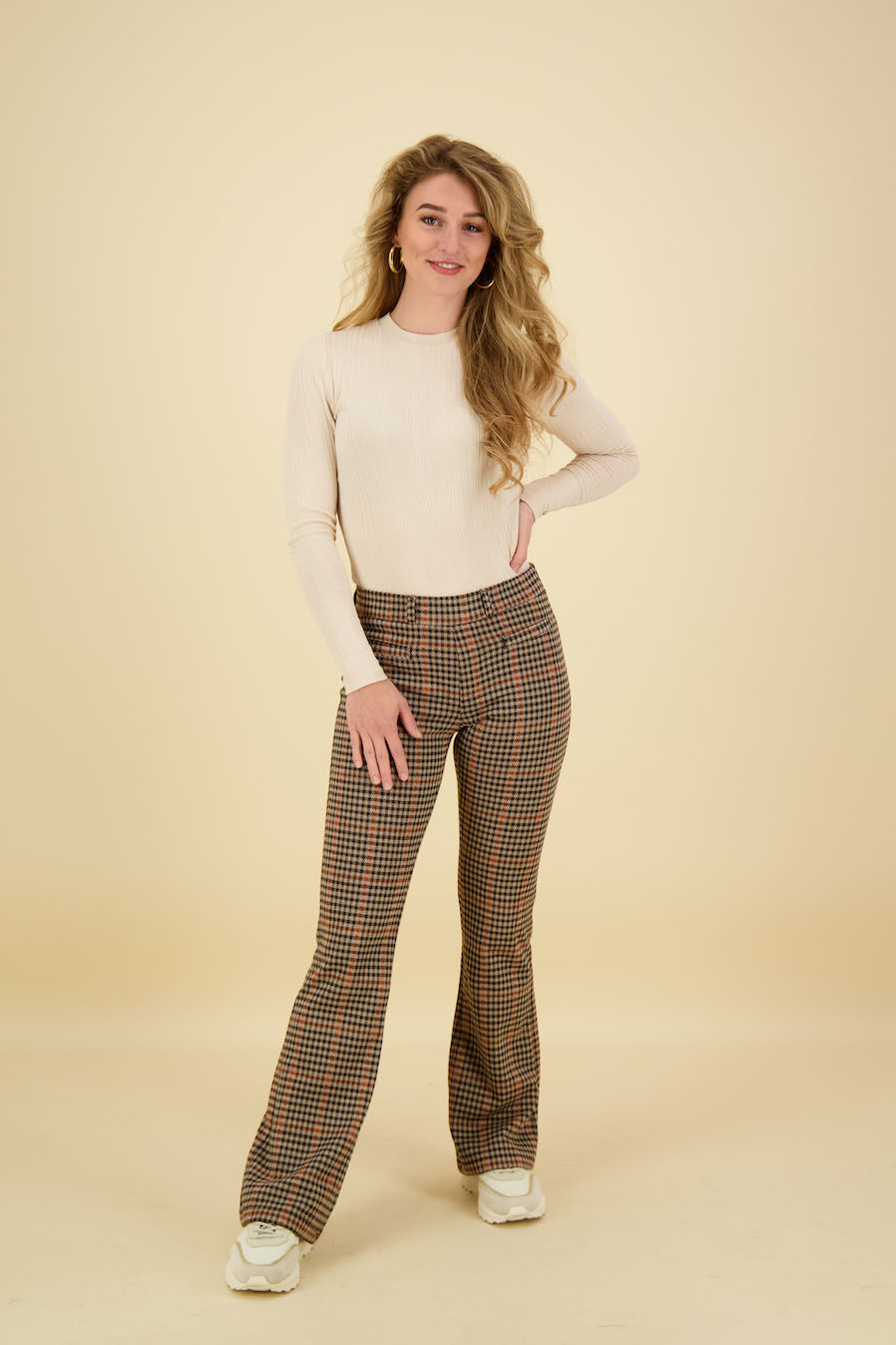 Para Mi Flared Broek Jade Bruin Para Mi Flared Broek Jade Bruin