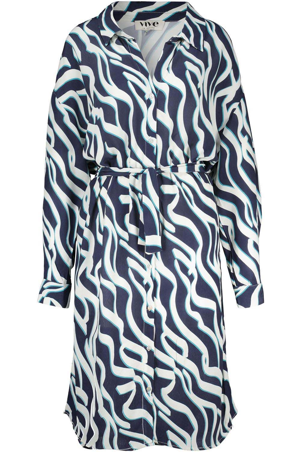 Vive La Femme Jurk AOP Blauw Vive La Femme Jurk AOP Blauw