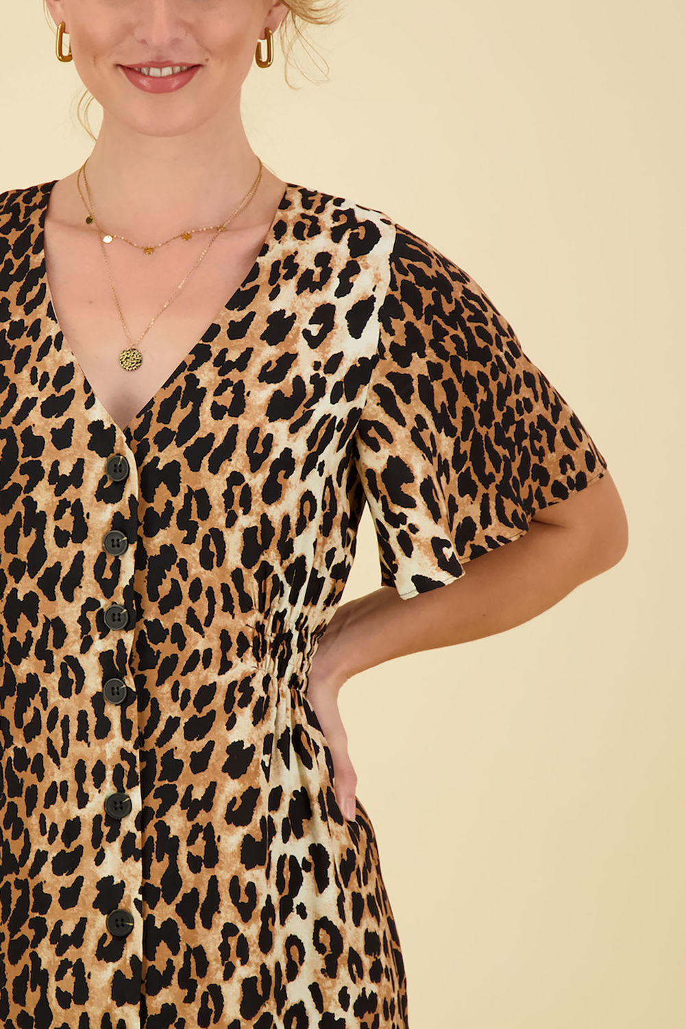 Catwalk Junkie Jurk Leopard Bruin  Catwalk Junkie Jurk Leopard Bruin