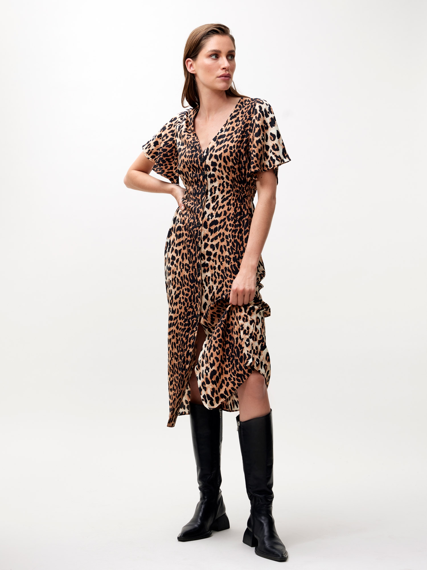 Catwalk Junkie Jurk Leopard Bruin  Catwalk Junkie Jurk Leopard Bruin
