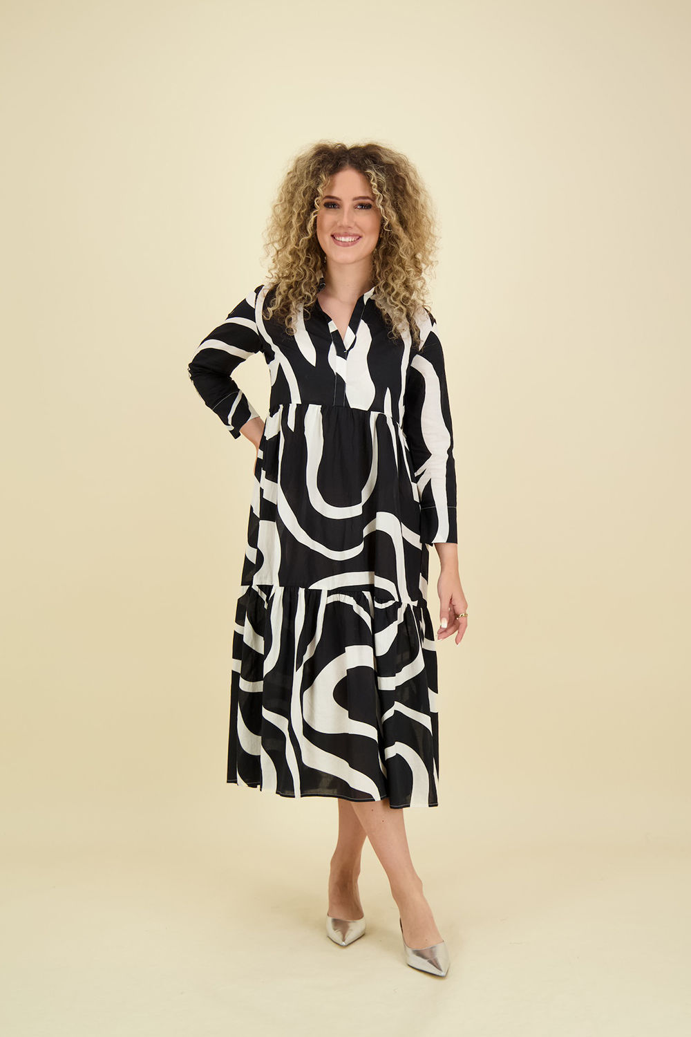 Opus Jurk Werano flow Zwart Opus Jurk Werano flow Zwart