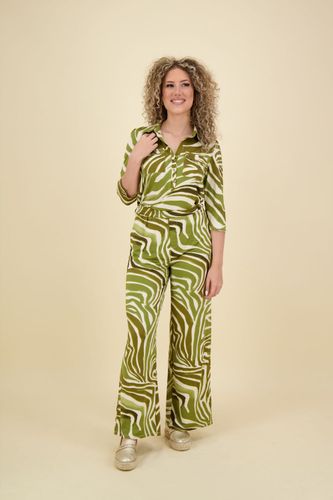 K Design jumpsuit 2/3 mouwen & riem Groen