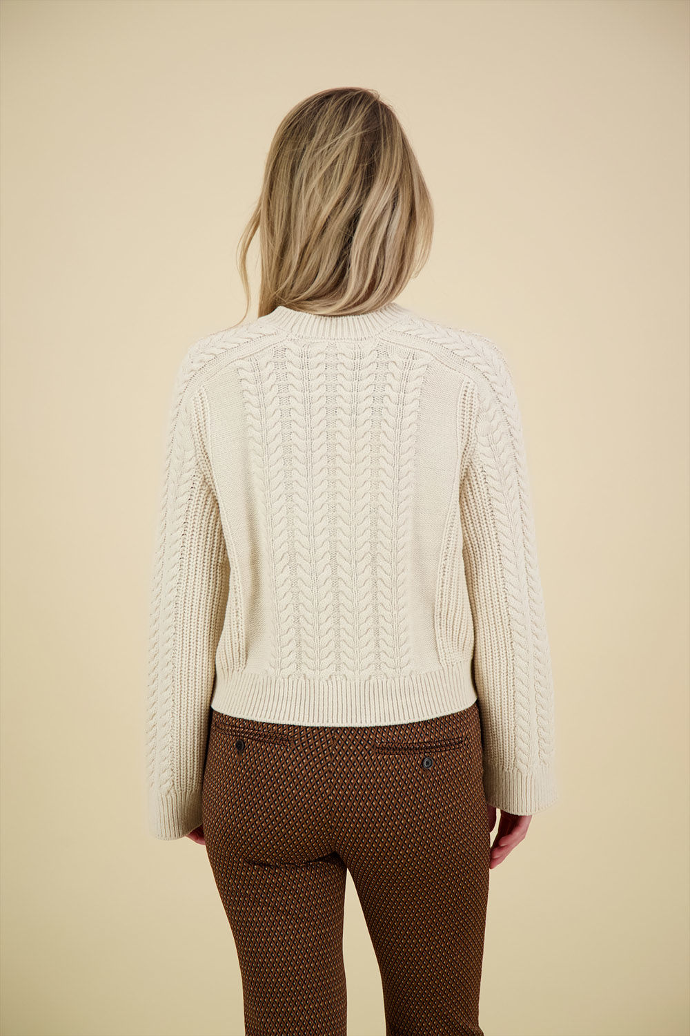 Selected Femme Kabeltrui Birte Gebroken Wit Selected Femme Kabeltrui Birte Gebroken Wit