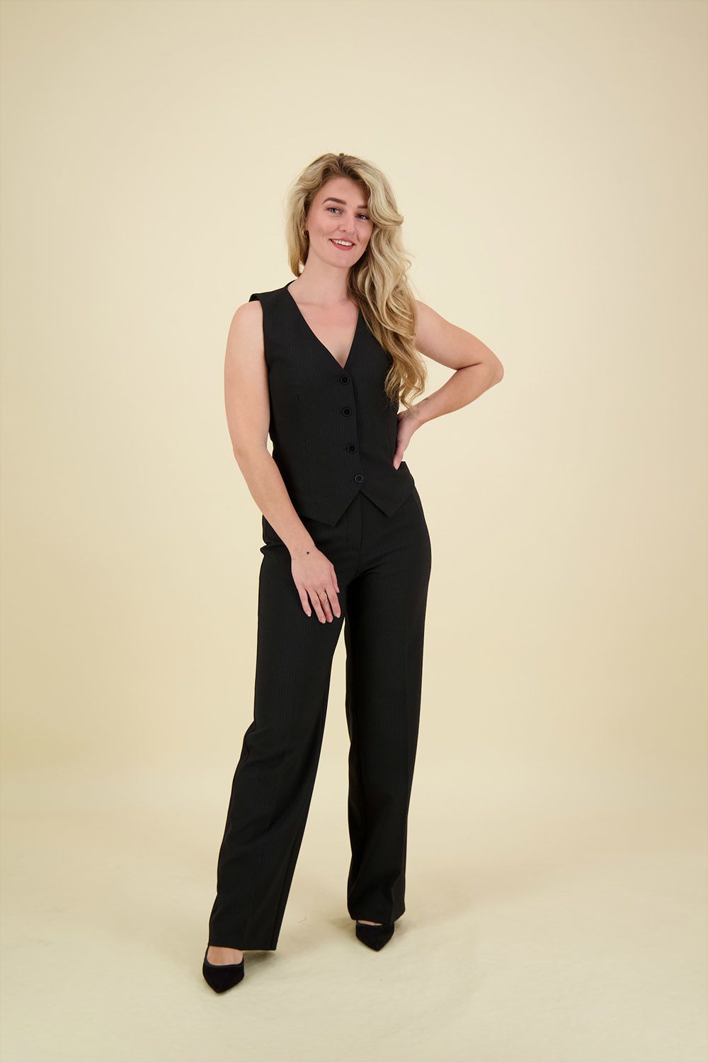 Label Dot Pantalon Roxan Zwart