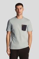 T-shirt Contrast Pocket Blauw