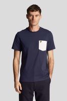 contrast pocket t-shirt Blauw