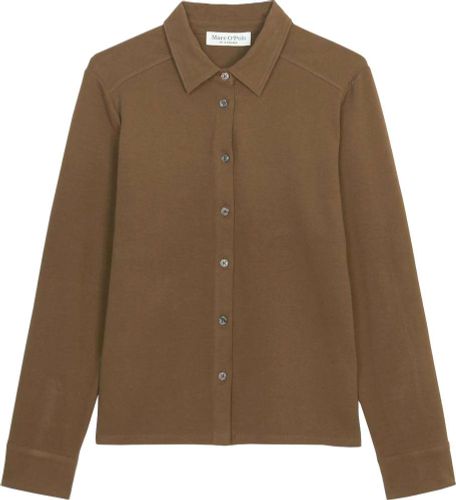 Marc O'Polo Jersey blouse, 3 4  sleeve, button Bruin
