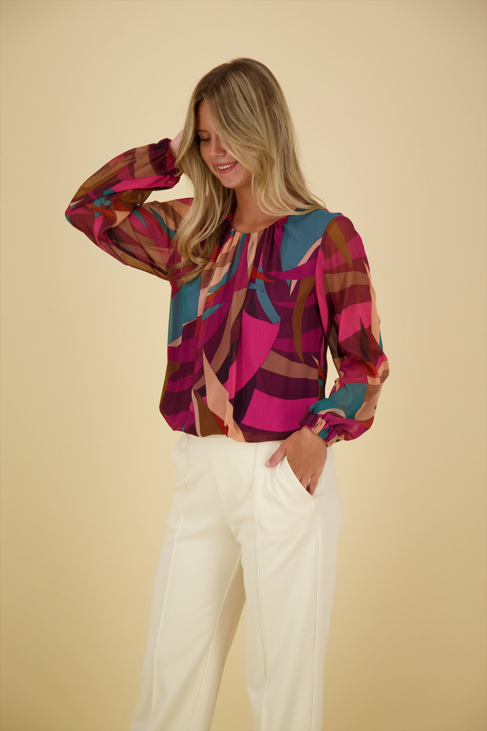 Label Dot Blouse Marieke Roze Label Dot Blouse Marieke Roze