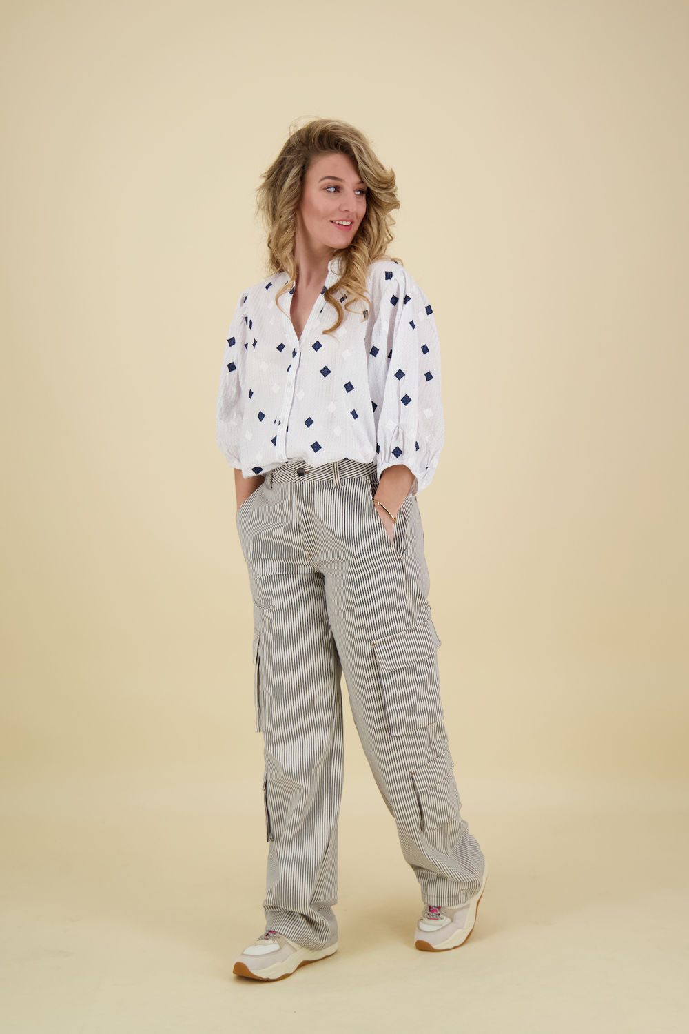 Co'couture Broek Mila Cargo Gestreept Co'couture Broek Mila Cargo Gestreept