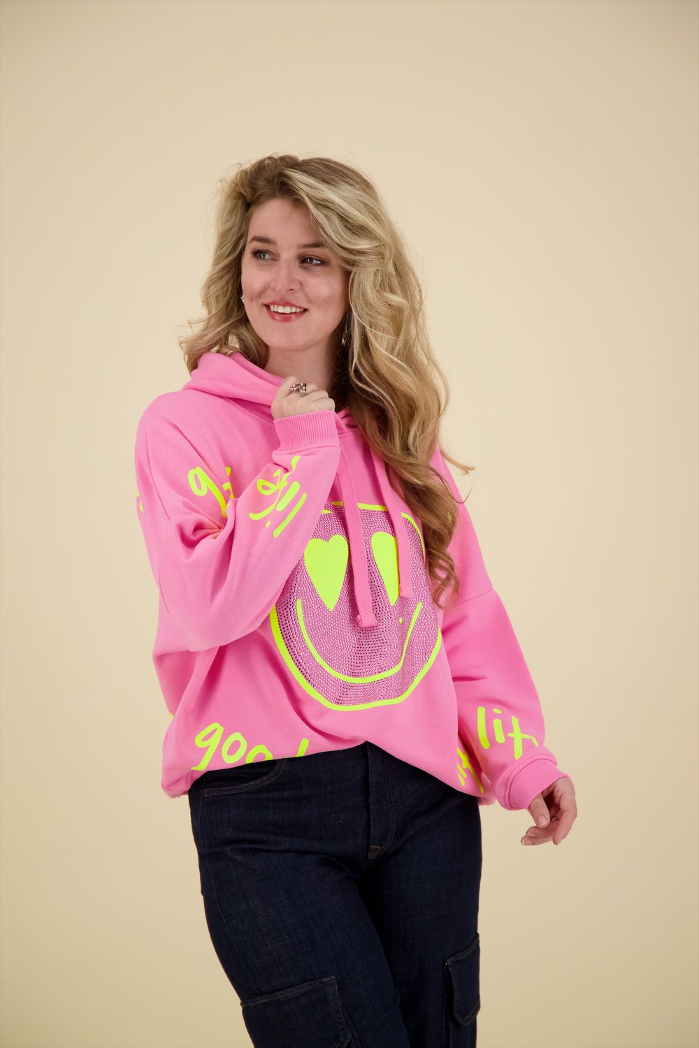 Miss Goodlife Hoodie Roze