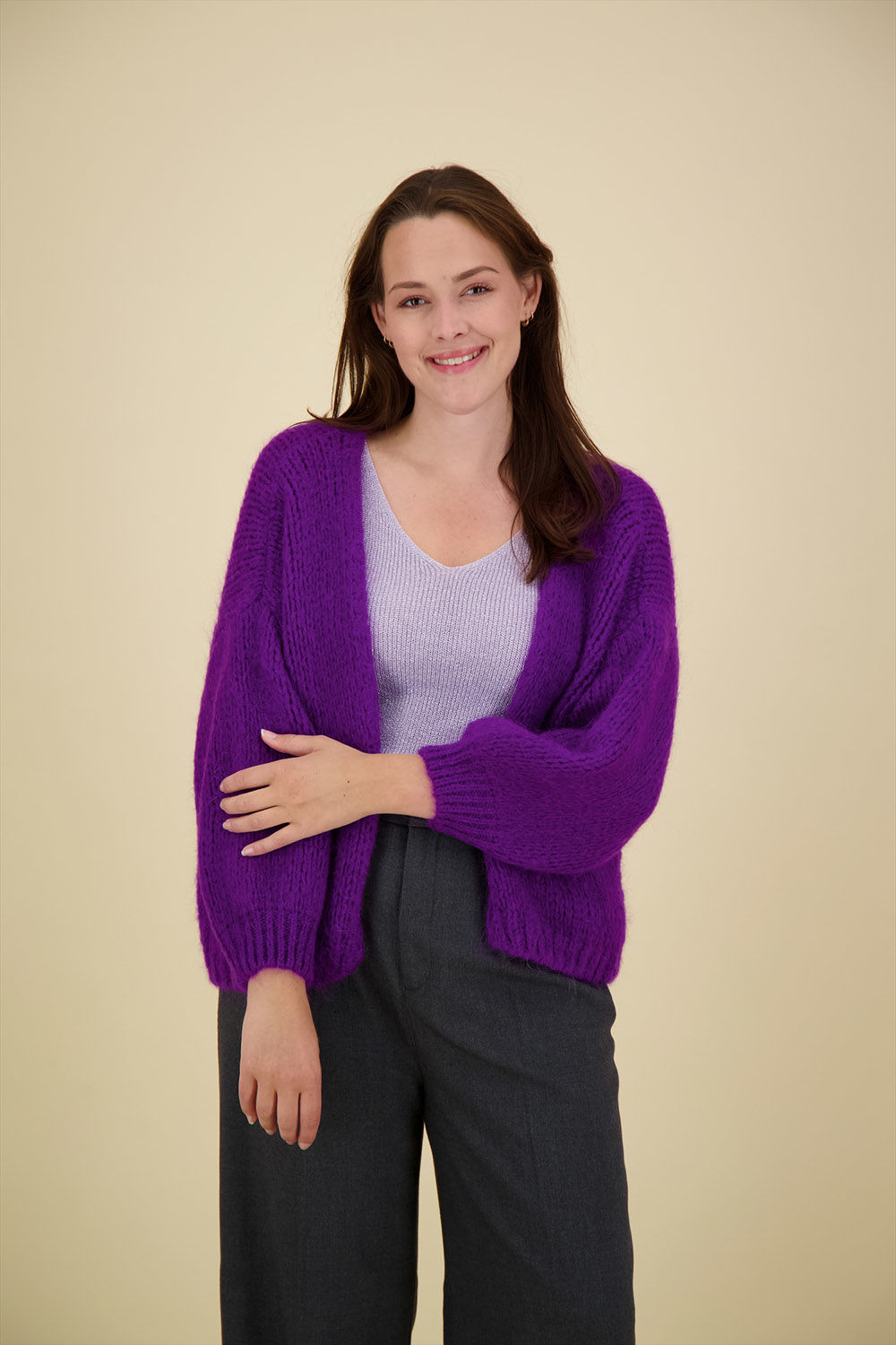 Bomont Vest Mohair Paars Bomont Vest Mohair Paars