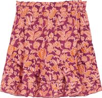 Ruffle skirt with orange flower pri Rood