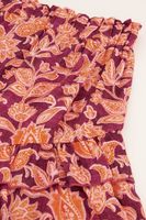 Ruffle skirt with orange flower pri Rood