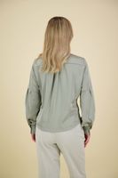 naja satin shirt Groen