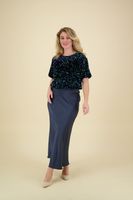 vicky heavy sateen skirt Blauw