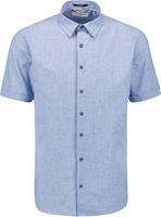 Shirt Short Sleeve 2 Tone With Line Blauw