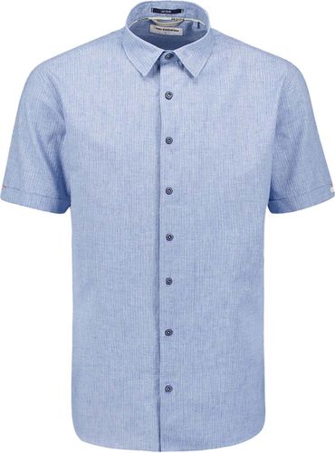 No Excess Shirt Short Sleeve 2 Tone With Line Blauw