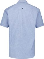 Shirt Short Sleeve 2 Tone With Line Blauw