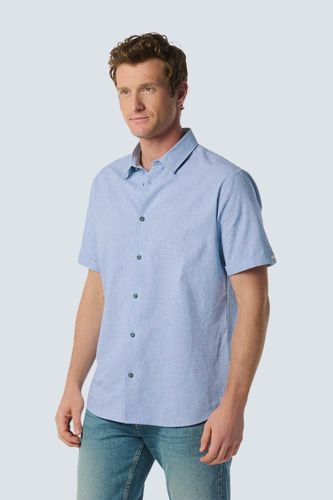 No Excess Shirt Short Sleeve 2 Tone With Line Blauw