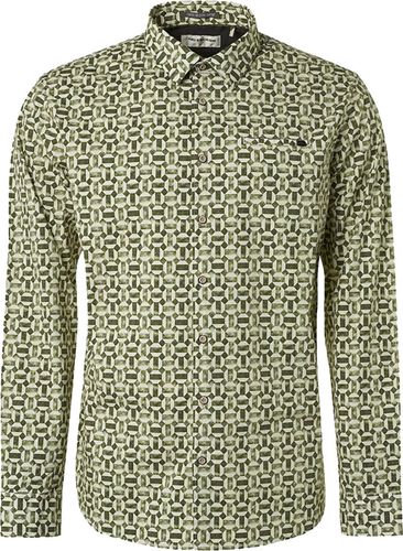 No Excess Shirt Stretch Allover Printed Groen