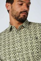 Shirt Stretch Allover Printed Groen