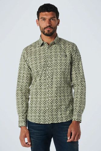 No Excess Shirt Stretch Allover Printed Groen