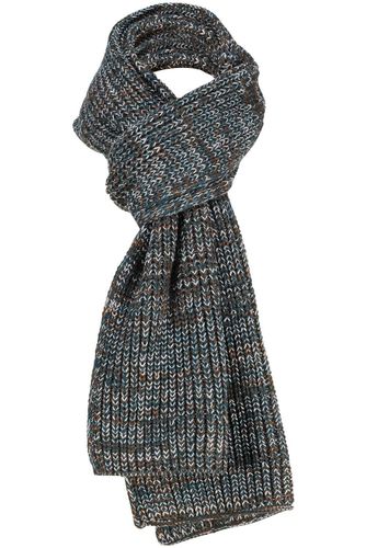 No Excess Scarf 3 Coloured Melange Rib Blauw