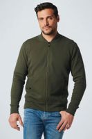 Sweater Full Zipper Twill Jacquard Groen
