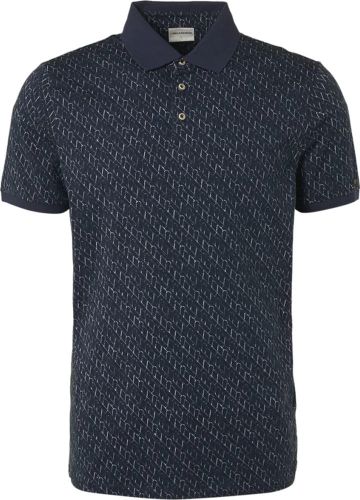 No Excess Polo Allover Printed Stretch BK Blauw