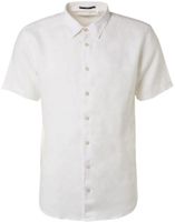 Shirt Short Sleeve Linen Solid BK Wit