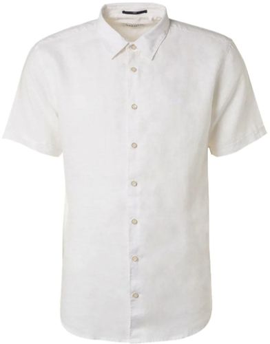 No Excess Shirt Short Sleeve Linen Solid BK Wit