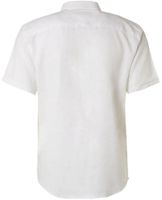 Shirt Short Sleeve Linen Solid BK Wit