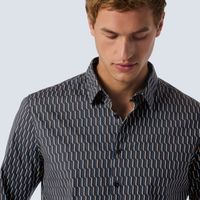 Shirt Stretch Allover Printed Zwart