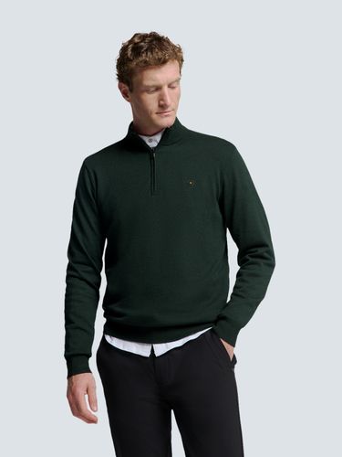 No Excess Pullover Half Zip 2 Coloured Melang Groen