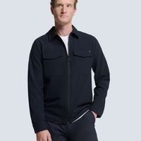 Overshirt Zip Closure Stretch Blauw