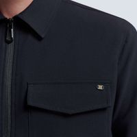 Overshirt Zip Closure Stretch Blauw